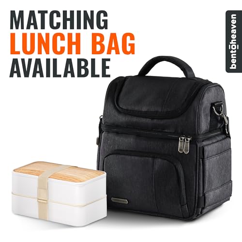 Bentoheaven Bento Box Adult, Stackable Lunch Box, 40 oz, Bright Light | BPA-free, leakproof and microwave-safe with 2 compartments, utensils, chopsticks, divider and sauce cup for men and women. - color: Bright Light