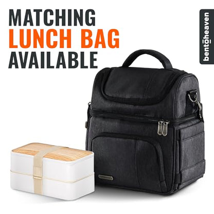 Bentoheaven Bento Box Adult, Stackable Lunch Box, 40 oz, Bright Light | BPA-free, leakproof and microwave-safe with 2 compartments, utensils, chopsticks, divider and sauce cup for men and women. - color: Bright Light