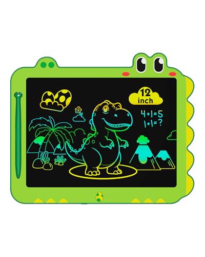 ORSEN 12 Inch LCD Doodle Board Tablet Toy - Green Dinosaur Drawing Pad for Kids 3-6 Years Old - Christmas and Birthday Gifts - color: 12inch-green