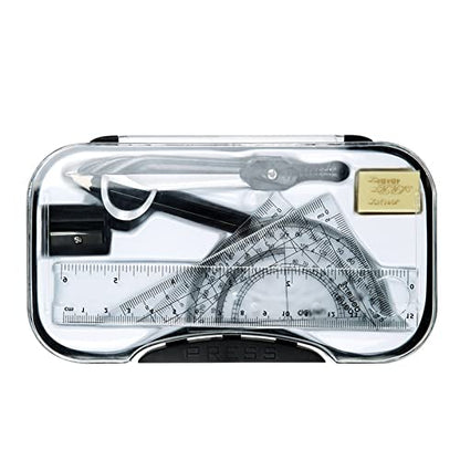 LUNIZ Drawing Compass Math Geometry Kit Set Math Tool Kit with Storage Box Geometry Tool Set Metal Geometry Drawing Tools for Students Compasses Drafting Tools