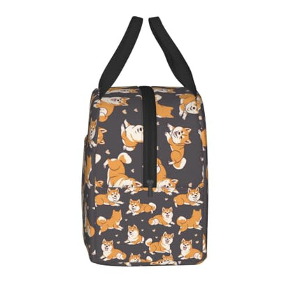 Shiba Inu Brown Lunch Box - Insulated Lunch Bags for Kids Boys Girls Reusable Lunch Tote Bags, Perfect for School/Camping/Hiking/Picnic/Beach/Travel - color: Brown