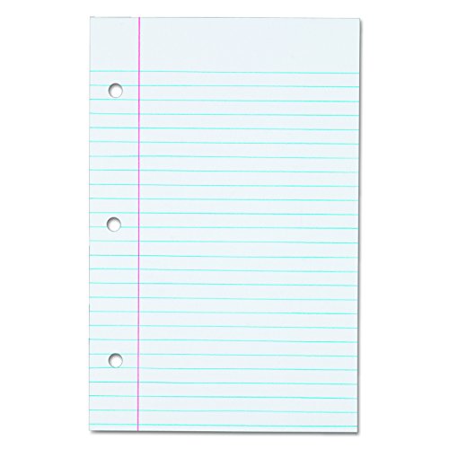Oxford 62304 Filler Paper, 3H, 20 lb, 5 1/2 x 8 1/2, College Rule, White (Pack of 100 Sheets)
