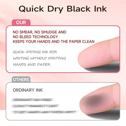 Premium Pink Gel Pens - Smooth Writing, Quick Dry, Set of 6 - Ideal for Journaling, Note-Taking, Art Supplies - color: 6 Pink Black Ink
