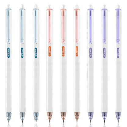 9PCS Extra Fine Point Pens 0.18mm 0.28mm 0.38mm Gel Pen Set Smooth Writing Black Ink, Quick-Dry Long Lasting Retractable Ballpoint School & Office Supplies for Drawing Writing Planner, 3 Colors