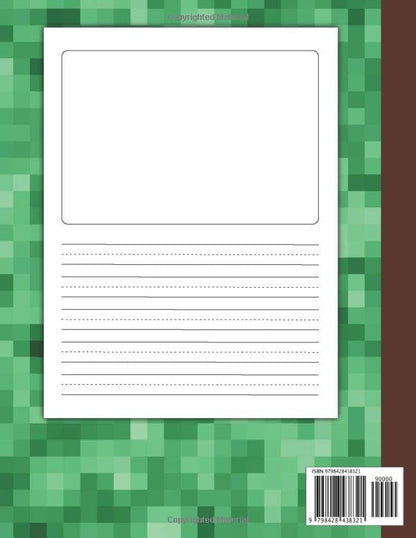 Primary Composition Notebook: Green Pixel Primary Composition Journal with Picture Space for Drawing and Story Writing. Preschool, Kindergarden Kids Handwriting Practise Paper Journal