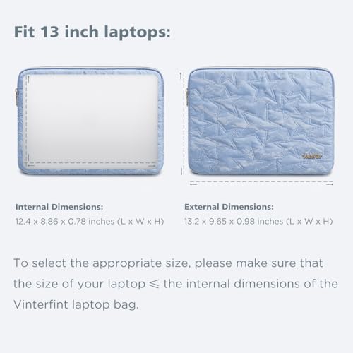 13 inch Laptop Sleeve Case for MacBook Air 13 M5/M4, 13" MacBook Neo/Pro, 13" Surface Laptop 7, 13" Latitude 5350/7350, 13.4" XPS 13, 13" ThinkPad L13 Gen 5, HP Notebook Bag Cover, Sky blue - color: Sky blue, size: 13 inch / Macbook 13