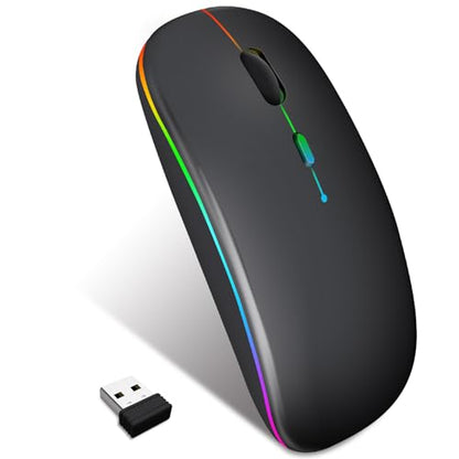 Wireless Mouse for Computer Laptop,Bluetooth Mouse for Apple MacBook,Dual Mode BT 5.0+ 2.4GHz USB Mice
