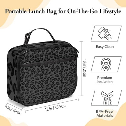 WOBAGMEN Leopard Lunch Box for Kids, Cute Insulated Lunch Bag for Boys Girls,Waterproof Lunch Box with Water Bottle Holder for Teens Adults Picnic Travel Back to School (Leopard) - color: Leopard