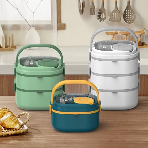 PEDECO Single-Layer Bento Lunch Box for Kids & Adults with Removable Stainless Steel Lunch Container,Dressing Container,BPA-Free,Dishwasher Safe - Includes Utensil(Green,Not Insulated) - color: Green, size: Stainless Steel Single Layer