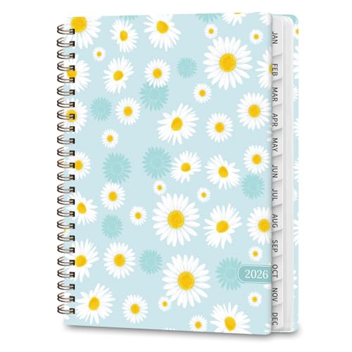 2026 Planner, Weekly and Monthly Calendar Planner Agenda, Jan 2026 - Dec 2026, Planning Academic Book, Office Desk Accessories and School Supplies - A5 (6.3'' x 8.5'') - color: D-Blue Daisies