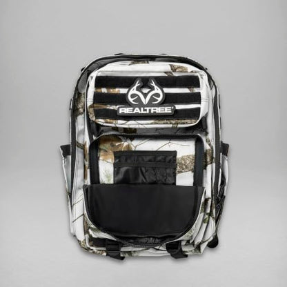 WOLFpak 45L Athletic Gym Backpack - Durable 1000D Waterproof Oxford Material with MOLLE Webbing, Laptop Pocket - color: Realtree Apx Snow