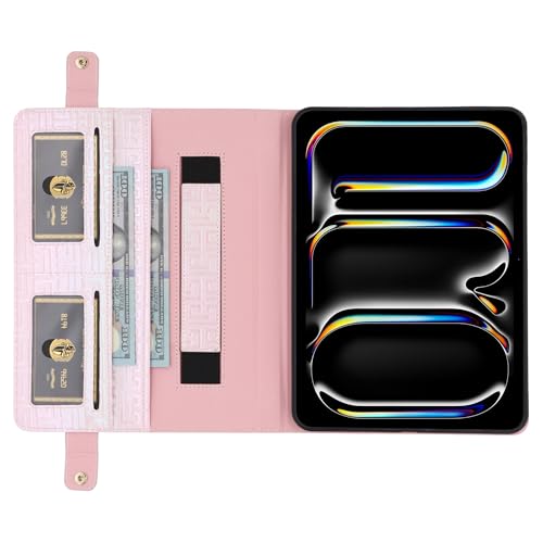 Shiny Case for iPad mini 5/4/3/2/1, Mini 7.9" Handbag Case, Techcircle Iridescent PU Leather Folio Envelope Pocket Stand Cover with Hand Strap+Shoulder Strap+Pencil Holder+Card Slots, Shiny Pale Pink - color: 03 Shiny Pale Pink, size: iPad Mini 5/4/3/2/1