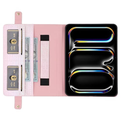 Shiny Case for iPad mini 5/4/3/2/1, Mini 7.9" Handbag Case, Techcircle Iridescent PU Leather Folio Envelope Pocket Stand Cover with Hand Strap+Shoulder Strap+Pencil Holder+Card Slots, Shiny Pale Pink - color: 03 Shiny Pale Pink, size: iPad Mini 5/4/3/2/1