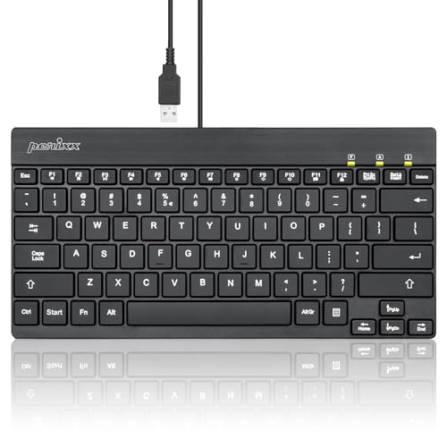 Perixx PERIBOARD-326 Wired Mini Backlit USB Keyboard with Low Profile Keys, US English Layout (11607) - style: backlit - USB