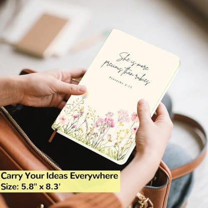 Cute Flower Christian Hard Shell Journal Notebook, Bible Gifts College Ruled Notebook, Bible Verse Inspirational Hardcover Notebooks, Journals for Writing Planner Note Taking 200 Sheets (5.8 x 8.3) - color: Multi 1559