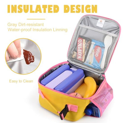 CaCTOUR Lunch Box Kids,Premium Insulated Lunch Bag for Girls Boys,Soft Bag Mini Cooler Back to School Thermal Reusable Lunch Bag for Work School Picnic (Yellow) - color: B-Yellow