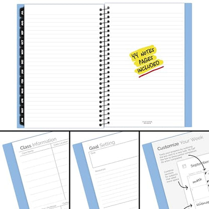 Five Star Planner 2026-2027 Weekly & Monthly Academic 12-Month July-June Advance Student Planner + Study App, 5-1/2" x 8-1/2", Blue (CAW45920) - color: Blue, size: Half Letter (5.5 x 8.5 inches), style: 2026-2027