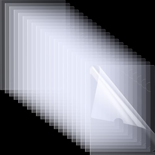 100 Pcs L-Type Plastic Folders for Documents, Clear File Folders Letter Size A4 Paper, Ideal for Home, Office Supplies, College Essentials - size: 100-Pack Clear File Folders