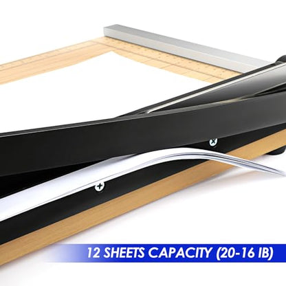 CreGear 12" Wood Paper Cutter, Heavy Duty Trimmer Cuts 12-16 Sheets | With wood base, dual-scale ruler, adjustable guide, safety guard rail, and blade lock for crafts, cardstock, and DIY projects