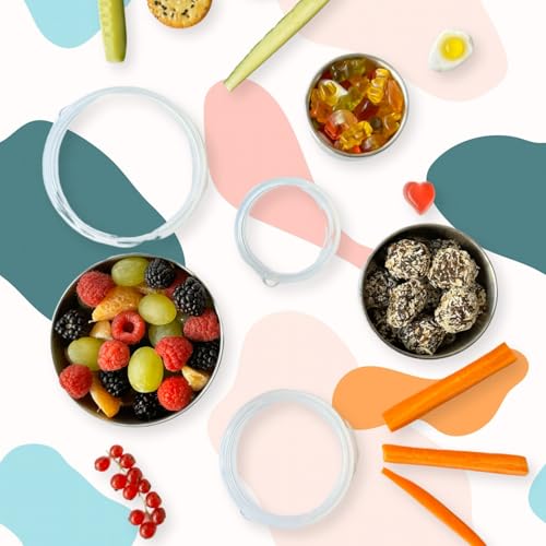 TAVVA Kids Snack Containers for School [12oz/ 7oz/ 3oz] - Stainless Steel Lunch Containers for Kids - Stainless Steel Lunch Box for Kid - Leakproof with Silicone Lids - Dishwasher & Freezer Safe - color: Transparent