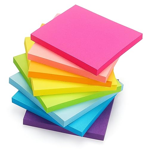 Early Buy Sticky Notes 3 in x 3 in, 8 Bright Color 8 Pads, 55 Sheets/Pad | Bright Color Self-Stick Note For Daily Reminders, Home, Office - color: 8 Pads 55sheets