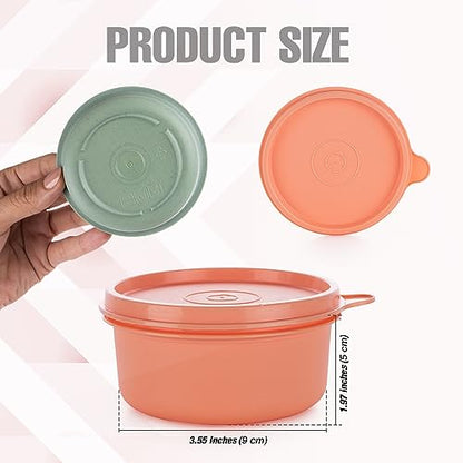 9 oz Small Round Food Storage Containers with Lids Set of 10, Airtight Leakproof Reusable, Plastic To Go Bento Box, Mini Lunch Box, Snack Storage Bowl, for Kitchen, Picnic (10)