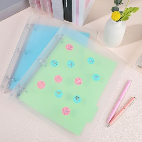 Crtiin 6 Pack 3 Ring Binder Clear Plastic 3 Holes Binder Notebook Covers, Snap Button Closure Refillable Notebook D/o Rings Binders Cover Protector for School Office Students Gifts(D Ring,1 Inch) - size: 1 Inch, style: D Ring