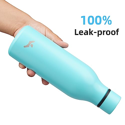 Konokyo Insulated Water Bottle with Strap,18 oz Double Wall Stainless Steel Vacuum Bottles Metal Water Flask,Turquoise - color: Turquoise, size: 18 Ounces