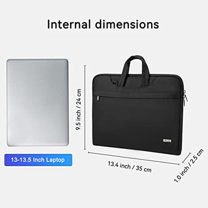 Voova Laptop Bag 13 14 Inch, Waterproof Computer Sleeve Carrying Case with Shoulder Straps & Handle Compatible with Macbook Air 13 M2/M3/M4, MacBook Pro 13/14, HP Dell Lenovo Chromebook 14, Black - color: Black, size: 13-14 Inch(35 x 24 x 2.5 cm)
