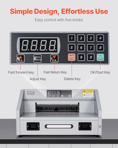 VEVOR Electric Paper Cutter, 300W Heavy Duty Paper Cutter Machine 11.8 in / 330 mm Cutting Width, 1.5 in / 38 mm Cutting Thickness, Electric Guillotine Trimmer with Casters & Infrared Function - style: Paper Cutter Machine