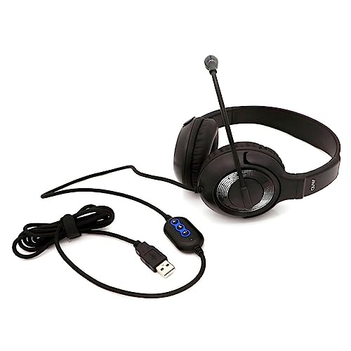 Avid AE‑55 USB Wired Headset with Noise‑Canceling Mic, Black/Silver, On‑Ear Design, 270° Rotating Boom, Chew‑Resistant Cord, Adjustable Fit for Classroom & Remote Learning (20‑Pack) - size: 20 Pack (USB)