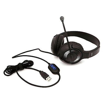 Avid AE‑55 USB Wired Headset with Noise‑Canceling Mic, Black/Silver, On‑Ear Design, 270° Rotating Boom, Chew‑Resistant Cord, Adjustable Fit for Classroom & Remote Learning (40‑Pack) - size: 40 Pack (USB)