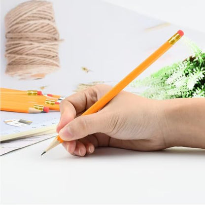 36 count #2 HB Pencils, Pre-sharpened Pencils with Eraser, 3 Pack 12pcs Number 2 Pencil for Writing, Drawing and Sketching, Ideal Back to School Supplies, Office Essentials, Yellow