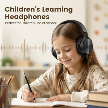 8 Pack Classroom Headphones Bulk, Headphones for Kids, Students On Ear Headsets, 3.5mm Jack Over-Ear Headphones Wired School Supplies, Adjustable Fit