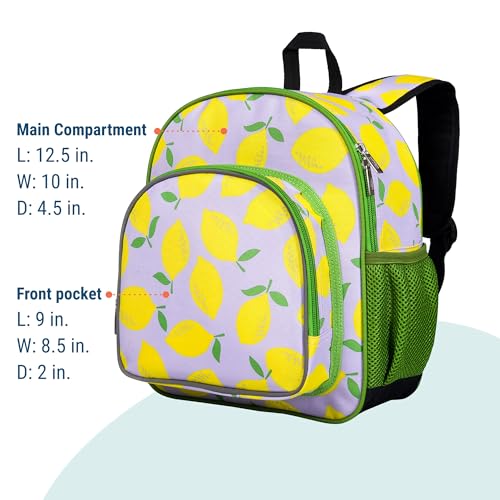 Wildkin 12 Inch Toddler Backpack for Kids, Lilac Lemonade | Ages 3-7, lightweight toddler backpack for daycare, preschool, and travel - color: Lilac Lemonade