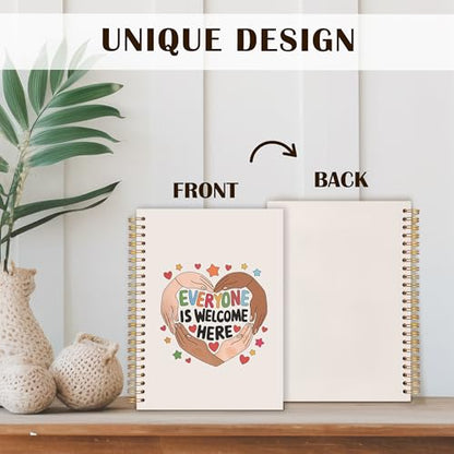 Diversity Inclusion Teachers Spiral Notebooks, Everyone is Welcome Here Equality Journal for Writing, End of Year Teacher Appreciation Gifts Notebook for Note Taking, 5.5x8.3 Inch - color: Diversity Inclusion Teachers