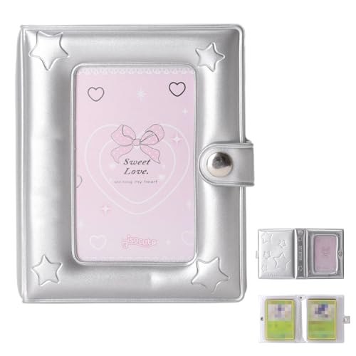 Small 1 Pocket Trading Mini Card Binder Collection with 40 Count for MTG, Sports,TCG Cards (Silver) - color: Silver