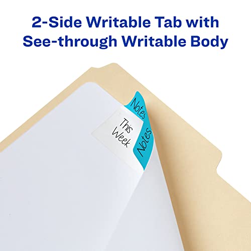 Avery Filing Ultra Tabs, 3" x 1.5", 2-Side Writable, Red/Blue/Green, 24 Repositionable File Tabs (74775) - color: Assorted, style: 24 tabs