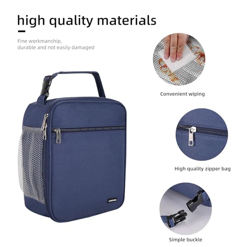 Lovoeo Lunch box Lunch bag for men women Insulated Lunchbox Lunch bags for Work Picnic Travel (Navy blue) - color: Navy Blue