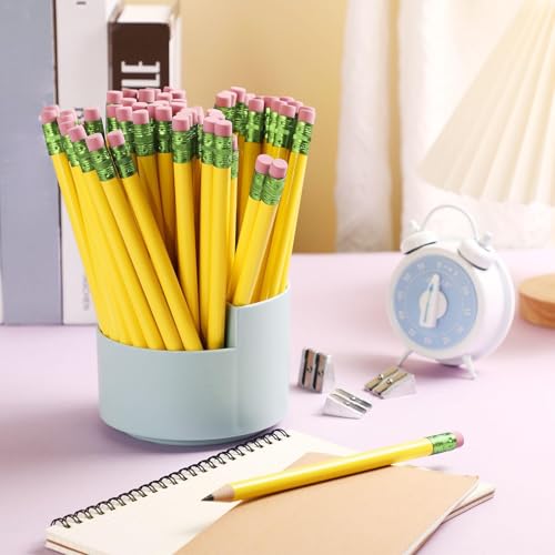 Fainne 102 Pieces Jumbo Pencils Set for Kids Toddlers 96 Thick Fat Large Pencils with Erasers 6 Sharpeners Bulk for Preschool Kindergarten Elementary School Classroom(Yellow,Round) - color: Yellow, style: Round