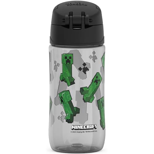 THERMOS FUNTAINER 16 Ounce Plastic Hydration Bottle with Spout, MINECRAFT - color: Minecraft