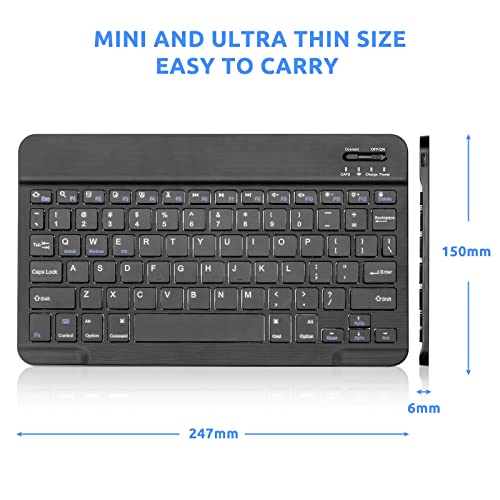 Bluetooth Keyboard Mini Wireless Keyboard for Apple iPad 10th/11 Generation, Amazon Fire HD 10/8 Max 11, Samsung Tablet, Android Phone - 10-Inch Slim, Portable, Rechargeable, Black - color: 10 inch Black