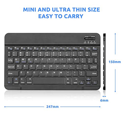 Bluetooth Keyboard Mini Wireless Keyboard for Apple iPad 10th/11 Generation, Amazon Fire HD 10/8 Max 11, Samsung Tablet, Android Phone - 10-Inch Slim, Portable, Rechargeable, Black - color: 10 inch Black