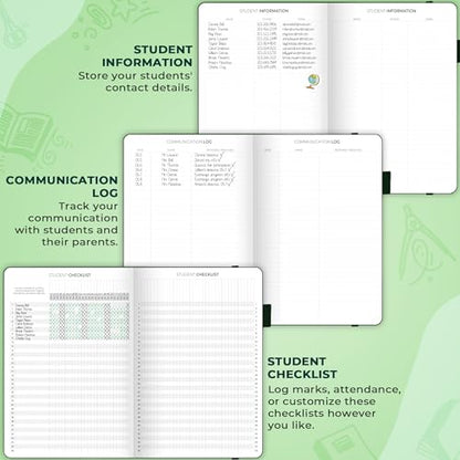 Clever Fox Teacher Planner, School & Homeschool Book, A4 Size Dark Green | Undated, 8.5x11, lay-flat binding, heavy-duty hardcover, teacher lesson weekly & daily planner, homeschool supplies - color: Dark Green, size: A4 (8.5" x 11")