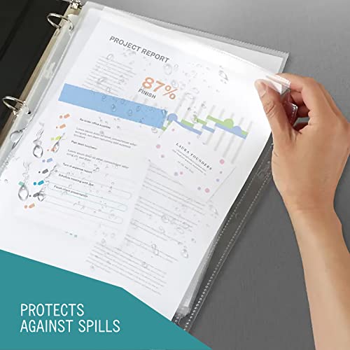Sheet Protectors, 50 Count Clear Page Protectors for 3 Ring Binder, Top Loading Plastic Sleeves 8.5 x 11 inch - size: Standard, 50 Count