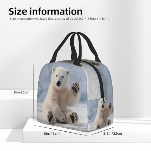 Baby Polar Bear Lunch Box - Insulated Lunch Bags for Kids Boys Girls Reusable Lunch Tote Bags, Perfect for School/Camping/Hiking/Picnic/Beach/Travel - color: Baby Polar Bear
