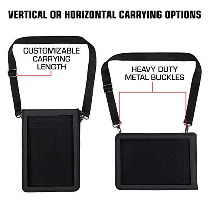 USA GEAR 10" Tablet Case Sleeve, Designed in the U.S., with Open Front & Shoulder Strap – Compatible with iPad 10.2 9th Gen, Samsung Galaxy Tab A 10.1, Tab S6 Lite, and More 10" Tablets