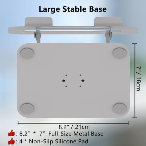 360 Rotation Laptop Stand, Multi-Angle Adjustable Laptop Holder Riser Stable Base Fully Foldable Easy to Storage and Portable Fit for MacBook Pro/Air HP 14 All Under 16” Devices (Silvery) - color: Silvery