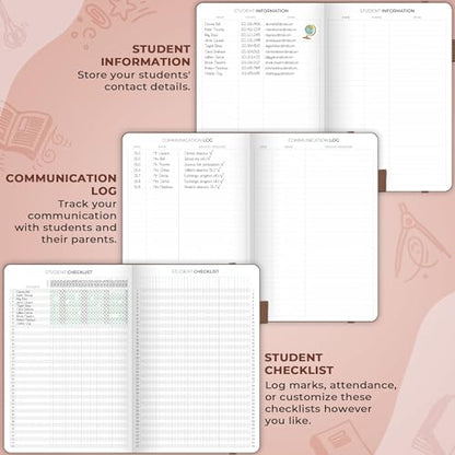 Clever Fox Teacher Planner, School & Homeschool Book, B5 Size Terracotta | Undated, 7x10, lay-flat binding, heavy-duty hardcover, teacher lesson weekly & daily planner, homeschool supplies - color: Dark Terracotta, size: Smaller than A4 (7″ x 10″)