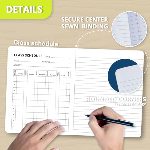 ONAVIA Composition Notebook College Ruled 6 Pack, 200 Pages, Marble Black | 100 ct, 9.75 x 7.5 in, Durable Comp Book, School Notebooks, Students, Note Taking, Writing, Teachers - color: Black, style: 6 Pack